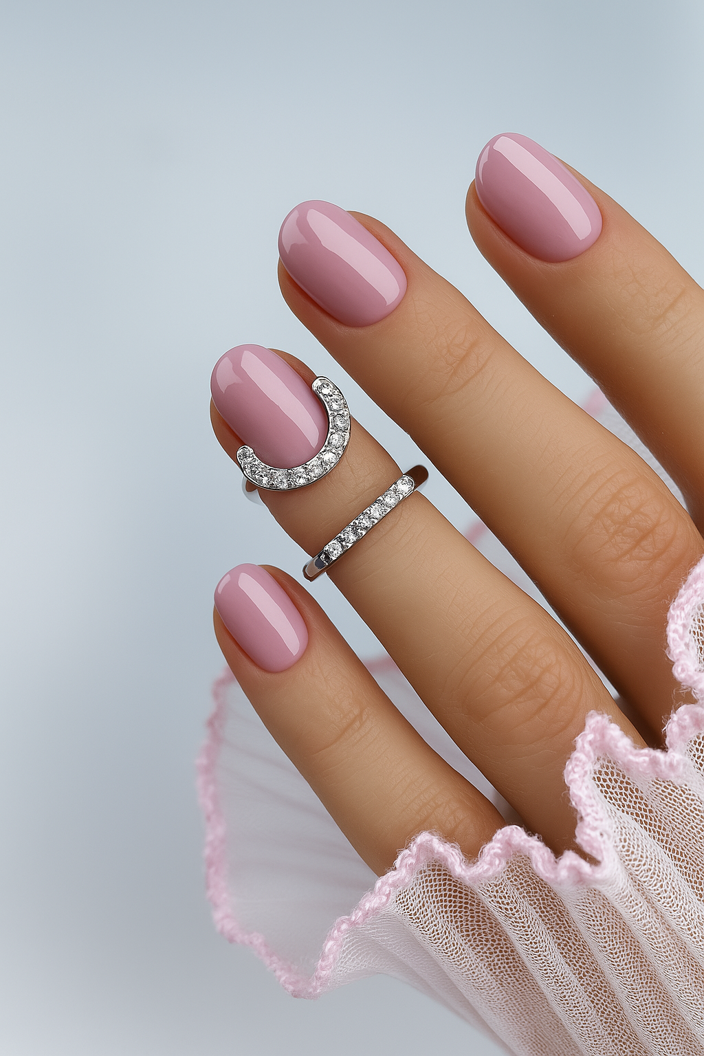 Horseshoe Fingertip Ring with Crystals - Adjustable Gold or Silver Nail Jewelry, Cuticle Ring