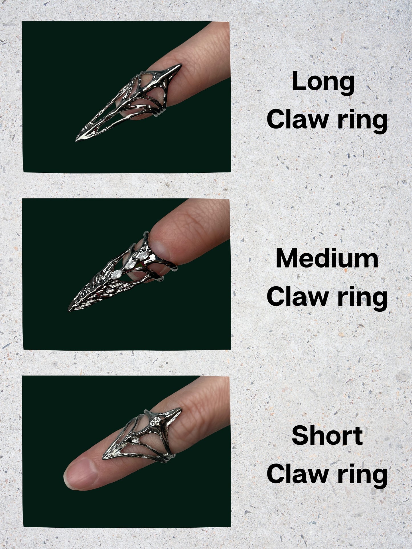 Gothic Silver Claw Ring – Adjustable Vampire Armor Jewelry for Cosplay & Halloween