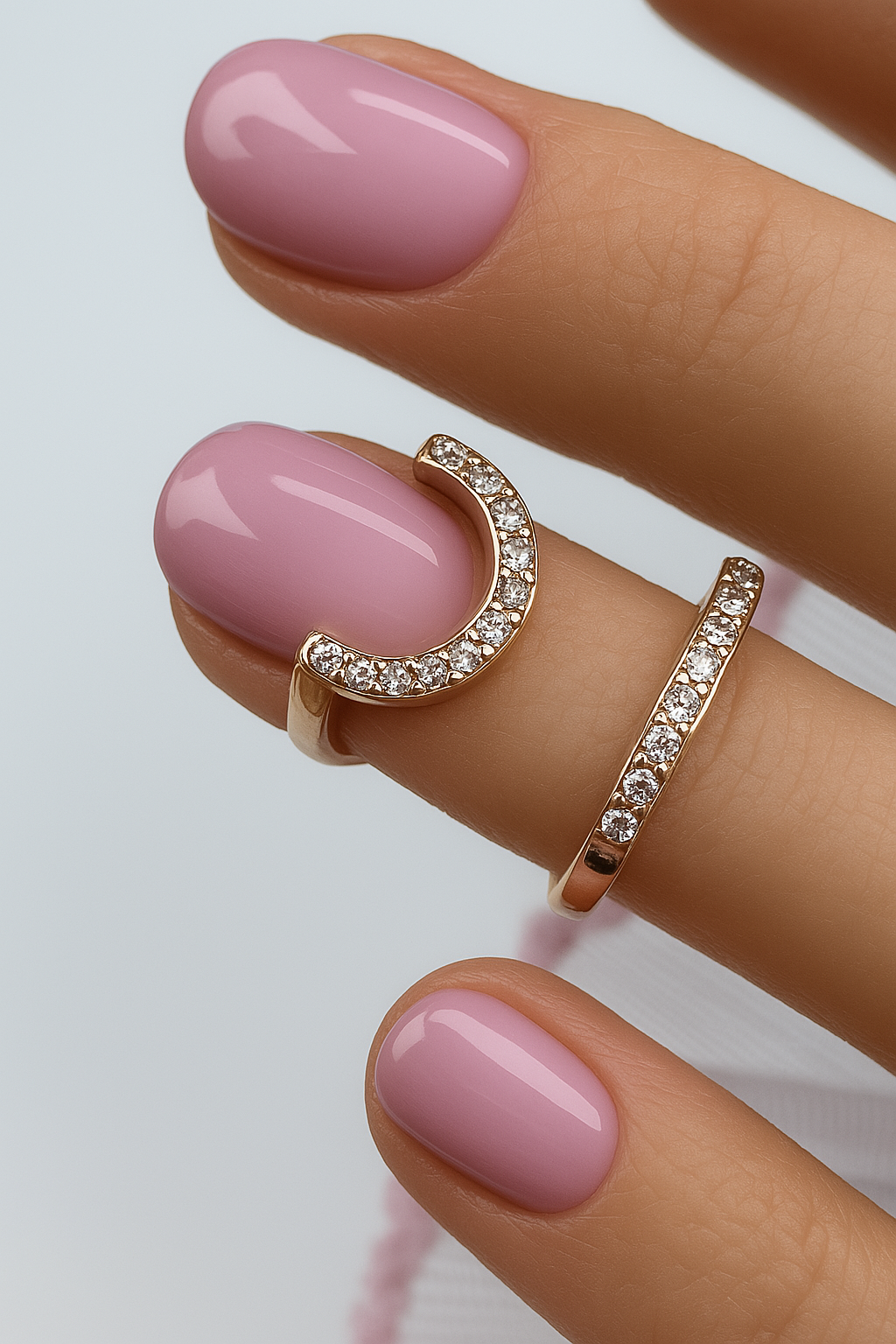 Horseshoe Fingertip Ring with Crystals - Adjustable Gold or Silver Nail Jewelry, Cuticle Ring