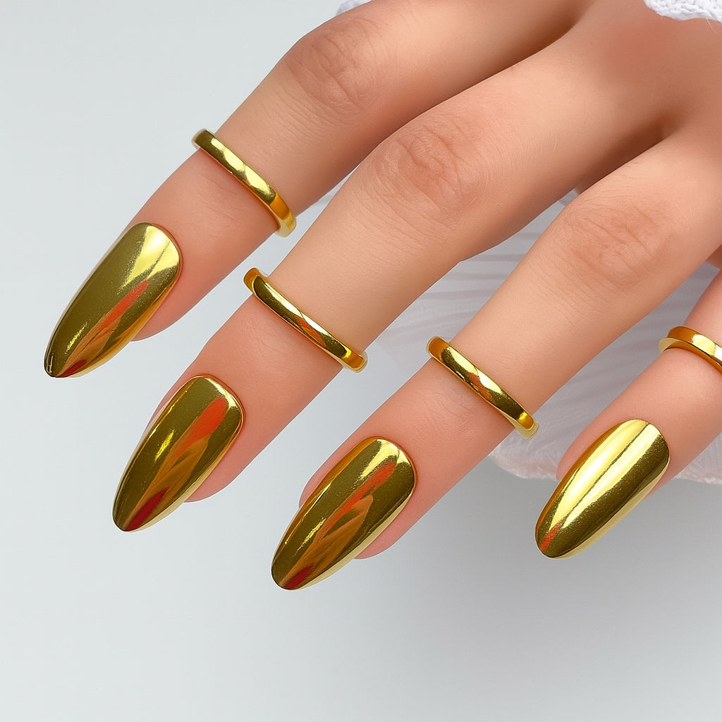 Full-Cover Gold Nail Armor Ring – Adjustable Fingertip Accessory, Wudu‑Friendly Fashion