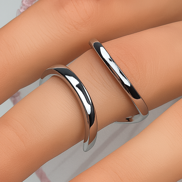 Silver Splint Ring - Adjustable Finger Support Ring for Injury Recovery or Everyday Wear