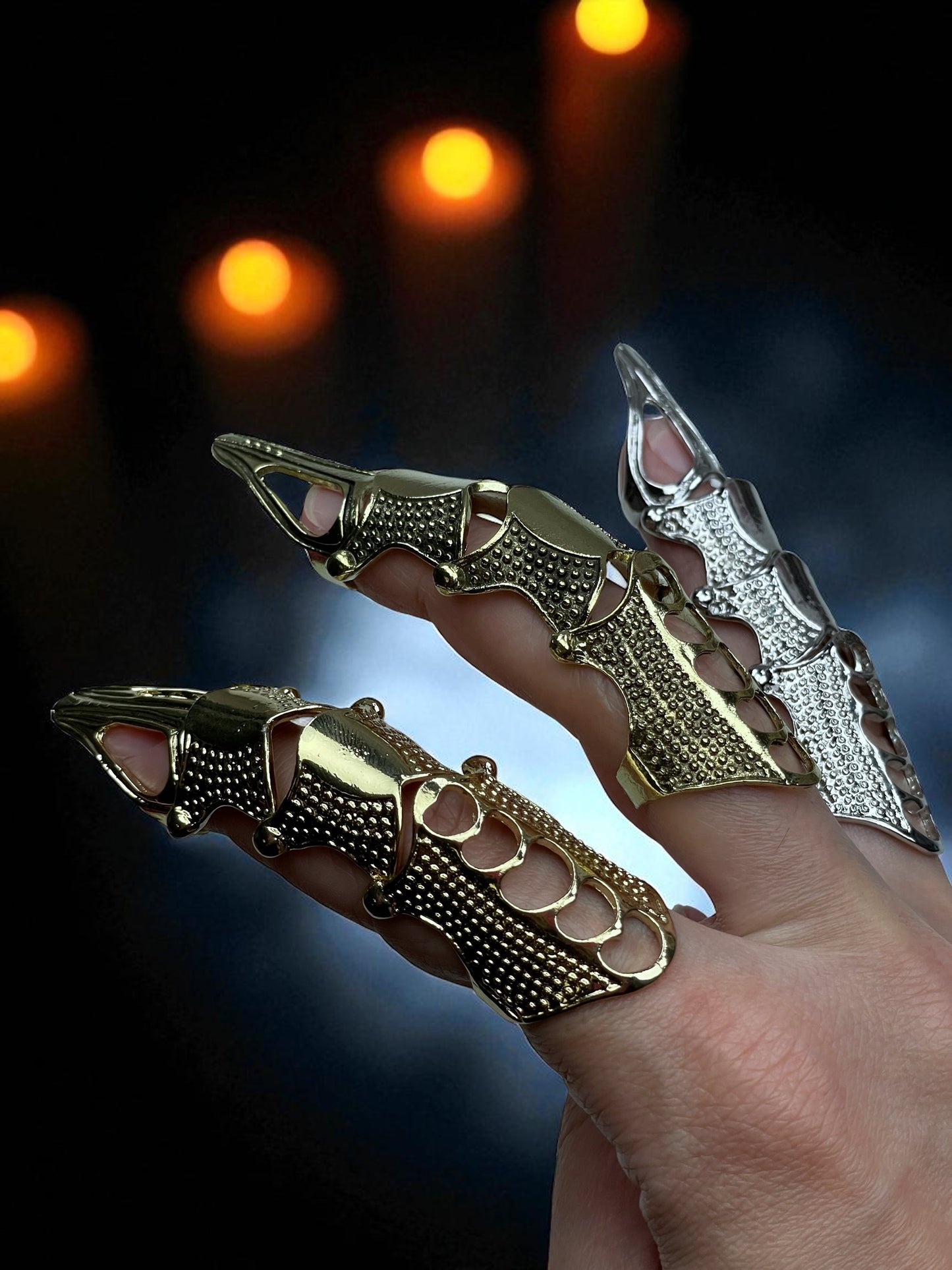 Dragon Finger Armor - Adjustable Claw Ring, Talon Jewelry for Cosplay, Halloween, LARP & Fantasy Costumes