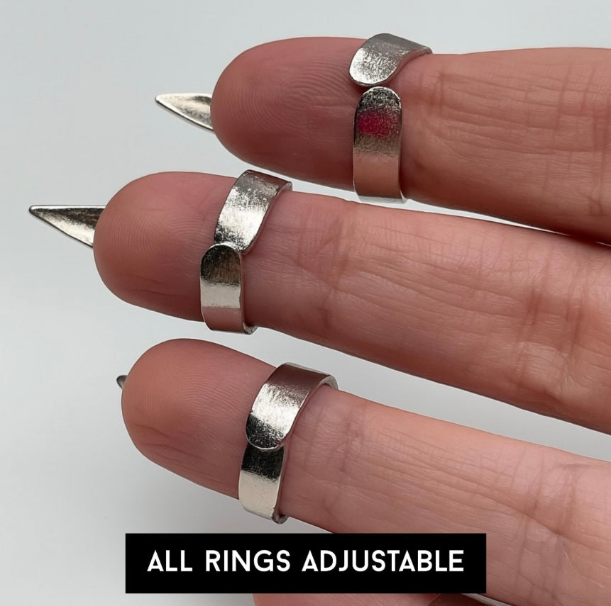 Adjustable Claw Rings – Gothic Nail Armor Ring, Punk Fingertip Talons, Cosplay Jewelry, Halloween Gothic Accessories