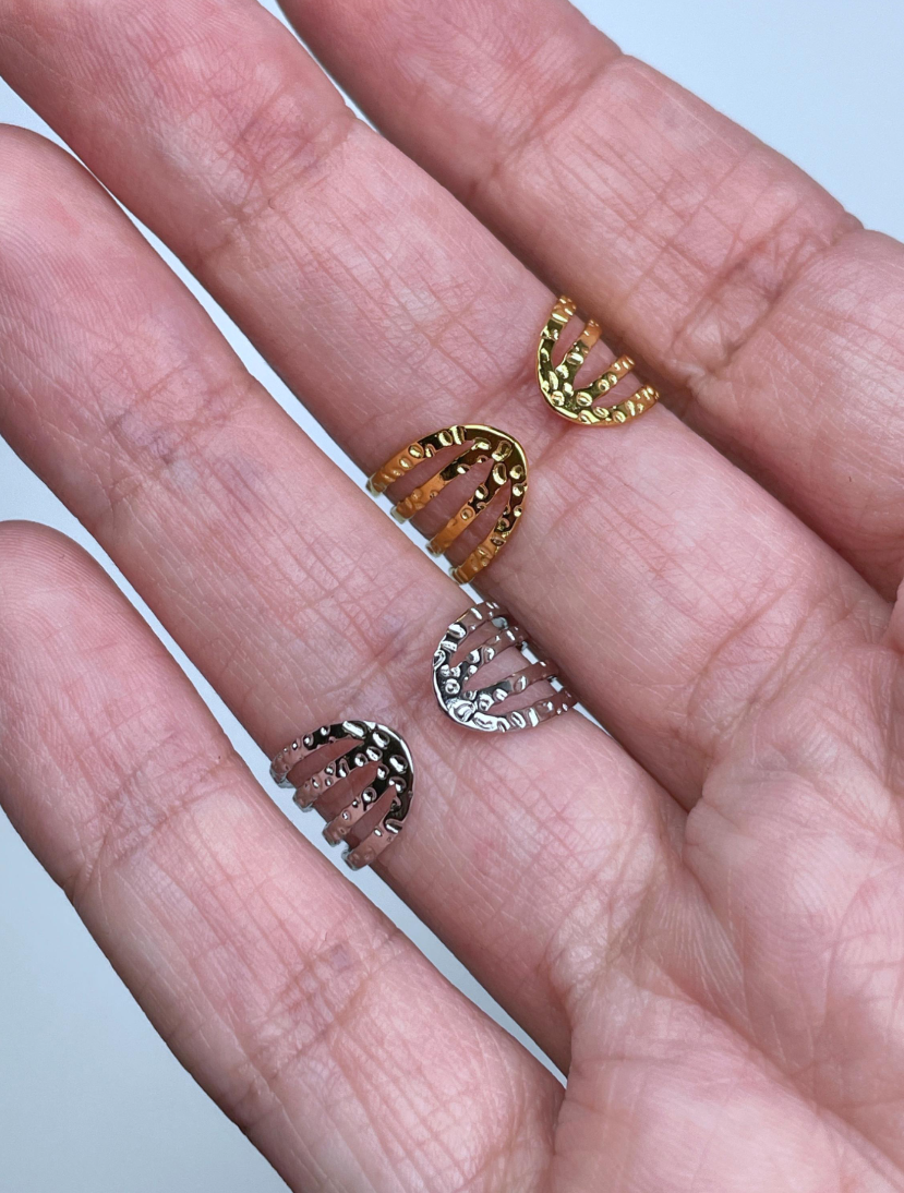Splint Ring in Silver or Gold - Adjustable Stainless Steel Statement Finger Joint Jewelry