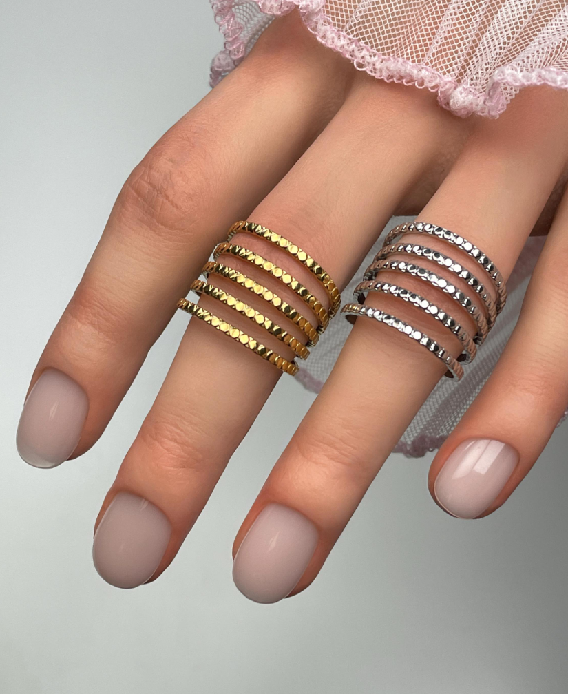 Adjustable Splint Ring in Silver or Gold – Stainless Steel Statement Finger Joint Jewelry