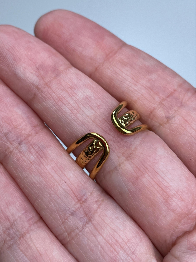 Gold Splint Ring Adjustable – Stainless Steel Statement Finger Jewelry