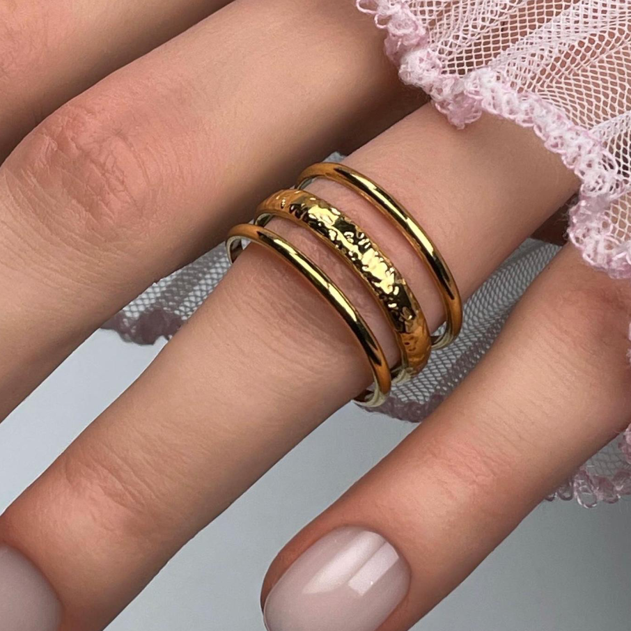 Gold Splint Ring Adjustable – Stainless Steel Statement Finger Jewelry