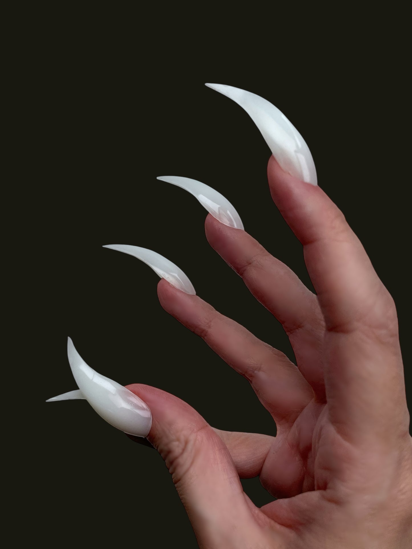Claw Nails – Milky White Curved Press-On Nails for  Halloween, Cosplay, Witchcore & Fantasy Looks
