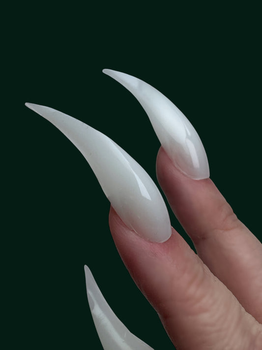 Claw Nails – Milky White Curved Press-On Nails for  Halloween, Cosplay, Witchcore & Fantasy Looks