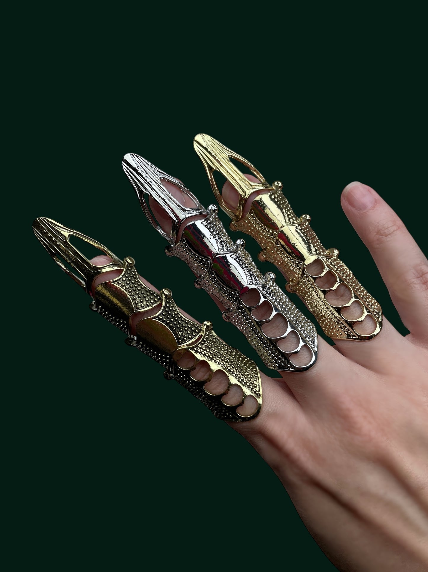 Dragon Finger Armor - Adjustable Claw Ring, Talon Jewelry for Cosplay, Halloween, LARP & Fantasy Costumes