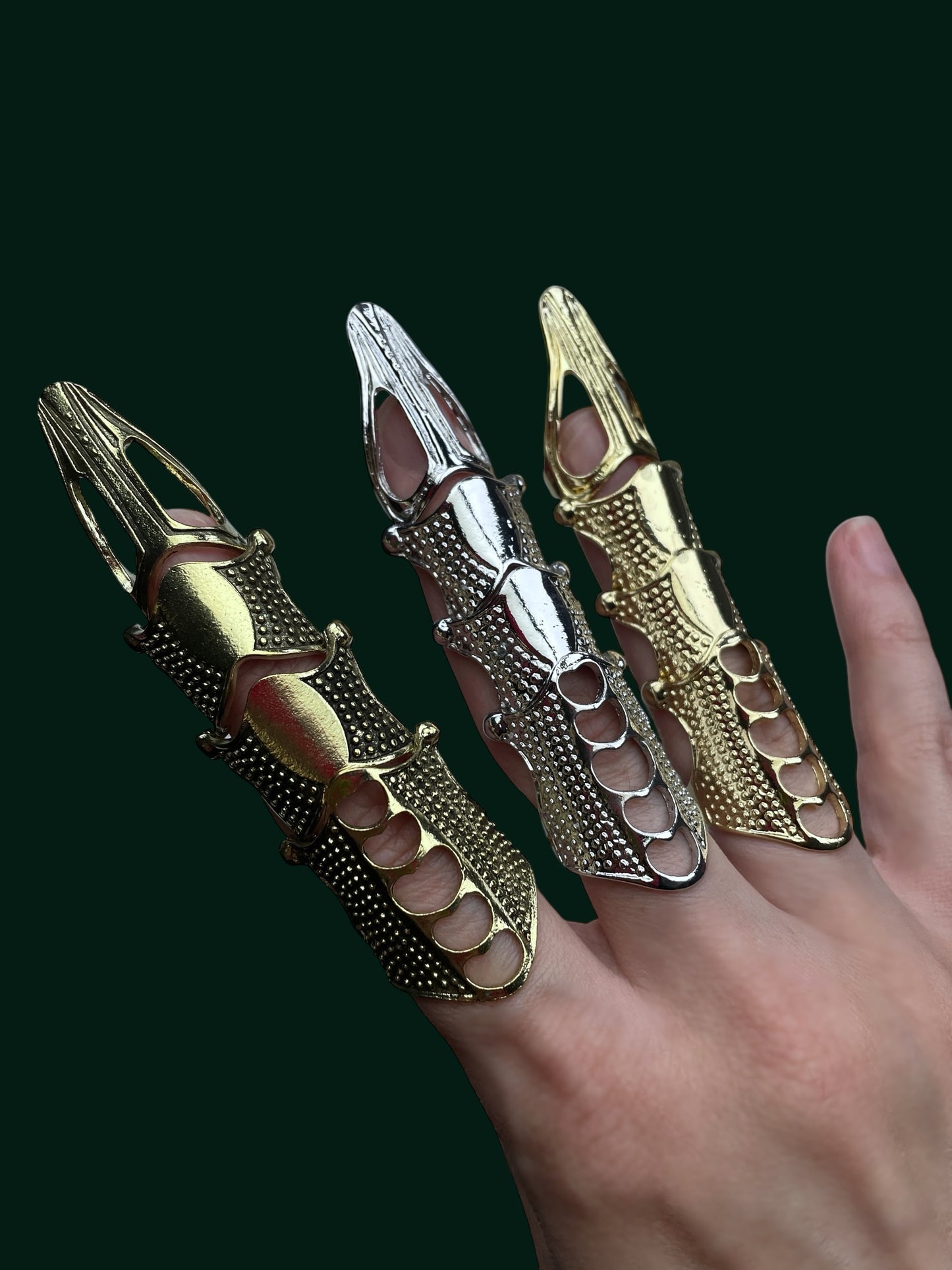 Dragon Finger Armor - Adjustable Claw Ring, Talon Jewelry for Cosplay, Halloween, LARP & Fantasy Costumes