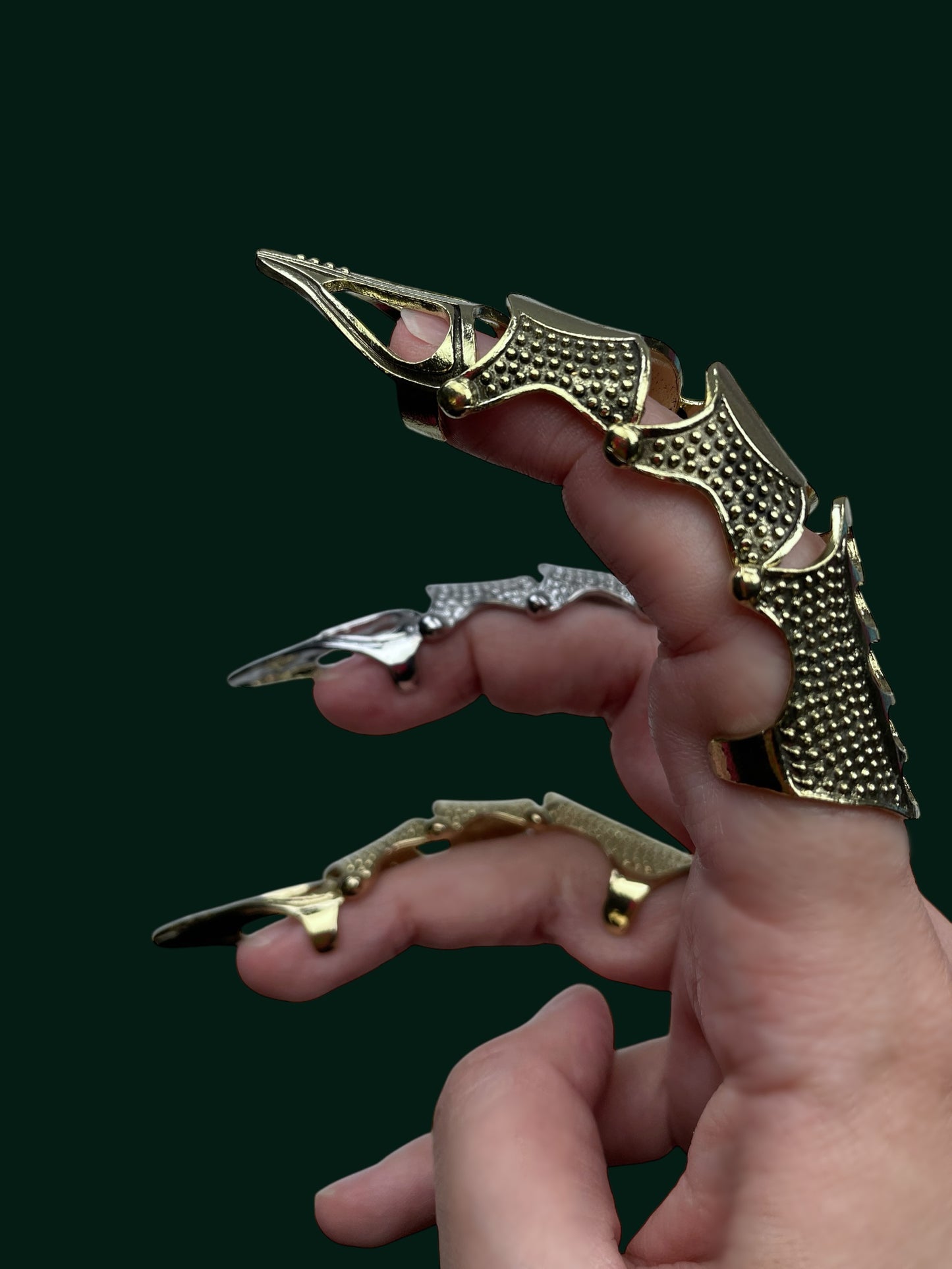Dragon Finger Armor - Adjustable Claw Ring, Talon Jewelry for Cosplay, Halloween, LARP & Fantasy Costumes
