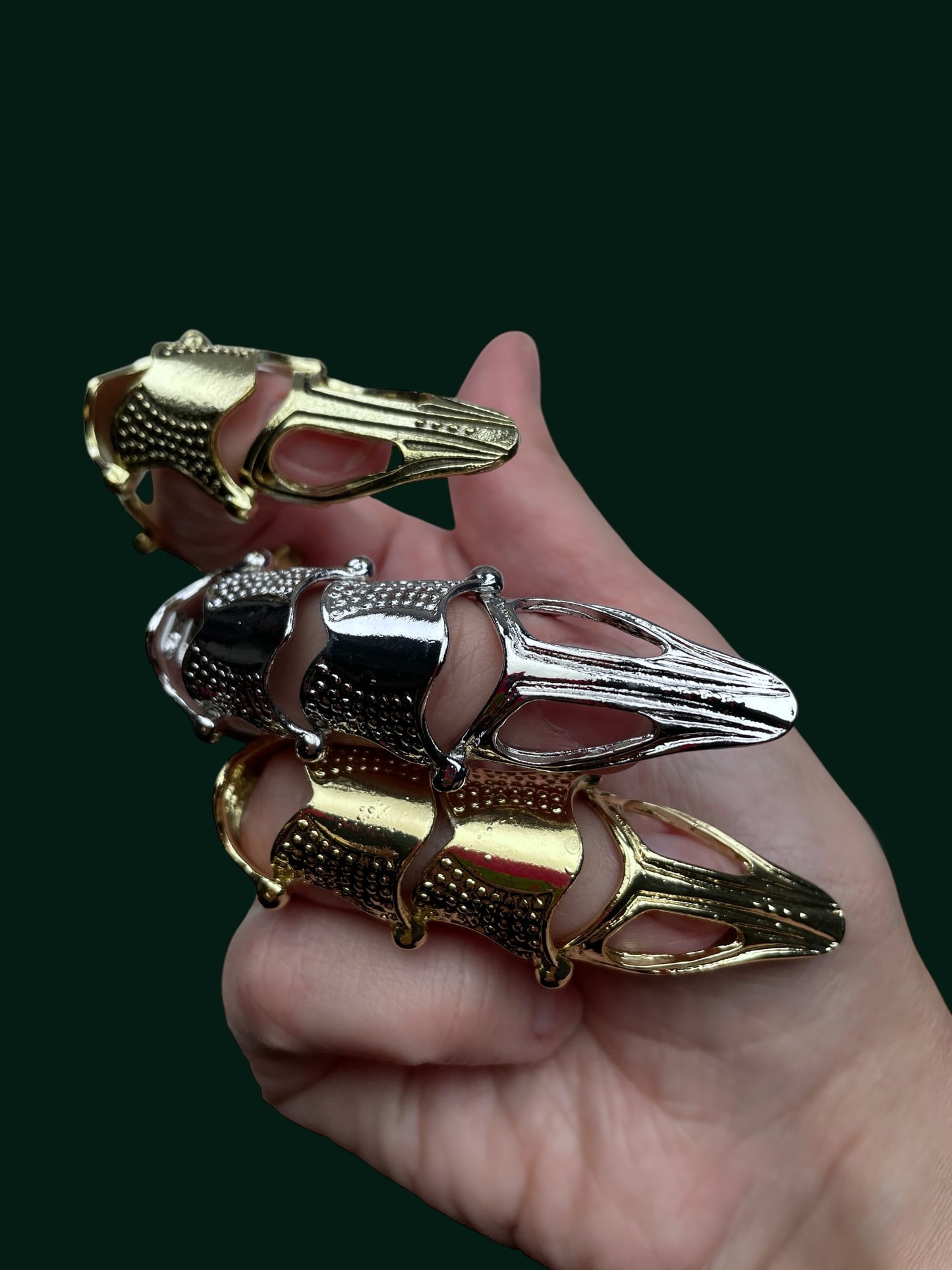 Dragon Finger Armor - Adjustable Claw Ring, Talon Jewelry for Cosplay, Halloween, LARP & Fantasy Costumes