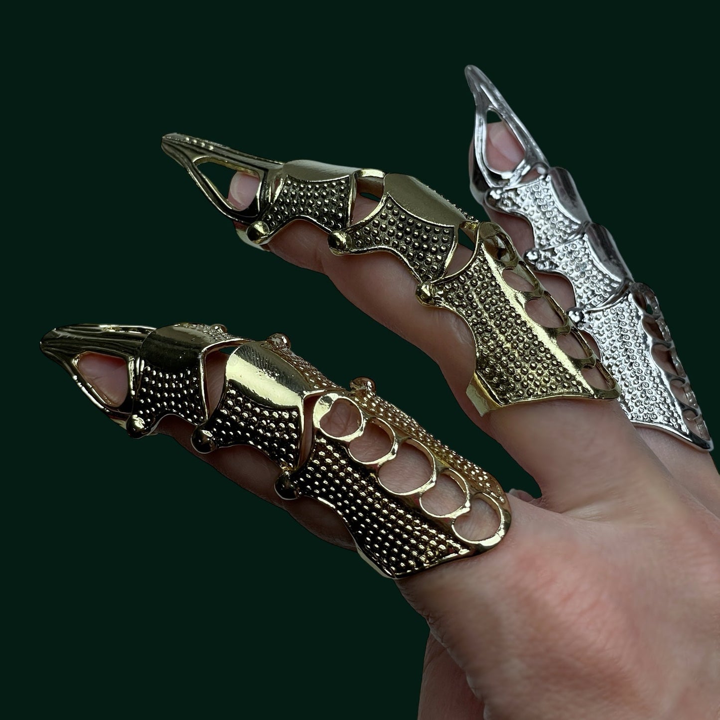 Dragon Finger Armor - Adjustable Claw Ring, Talon Jewelry for Cosplay, Halloween, LARP & Fantasy Costumes
