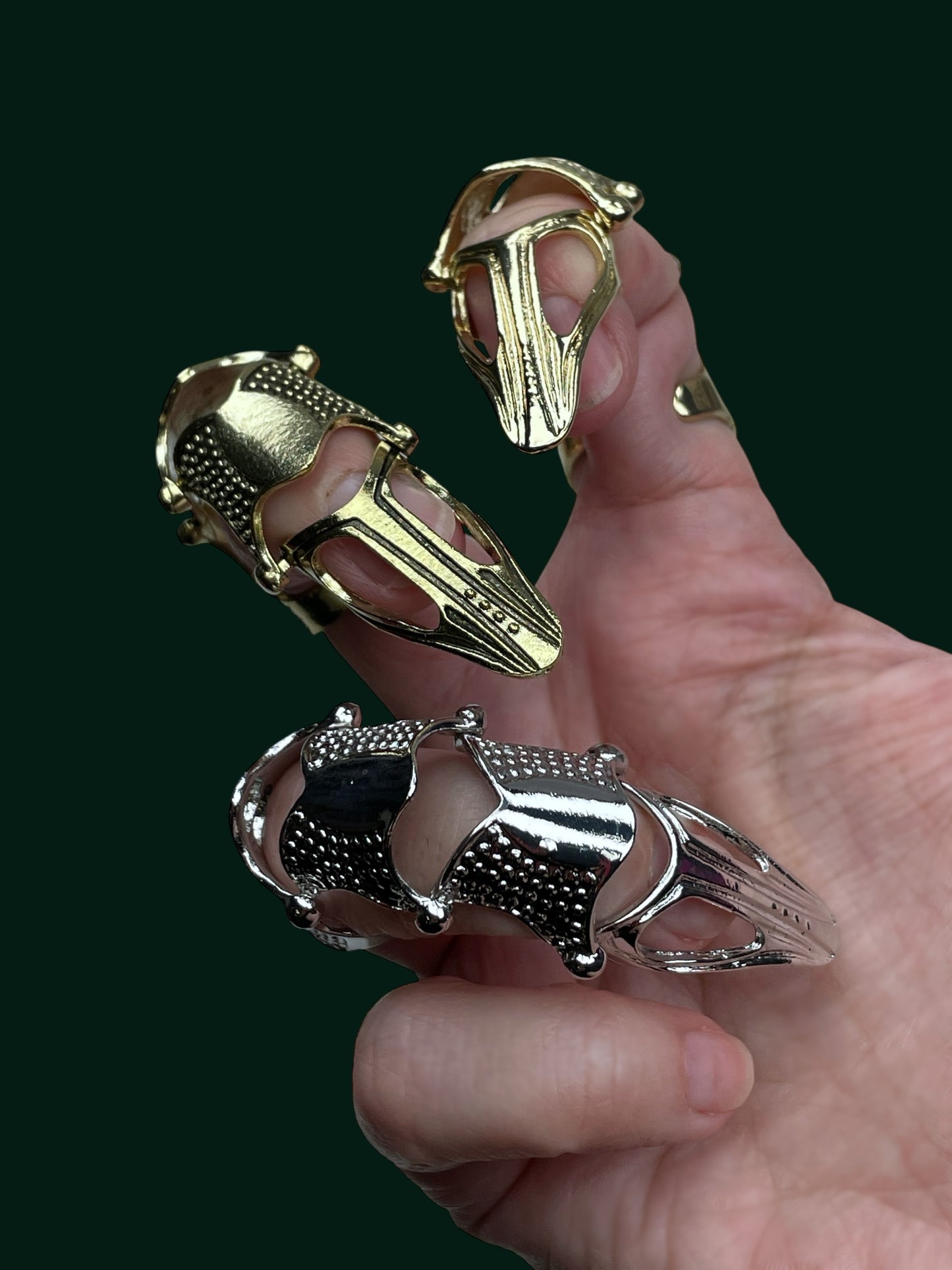 Dragon Finger Armor - Adjustable Claw Ring, Talon Jewelry for Cosplay, Halloween, LARP & Fantasy Costumes