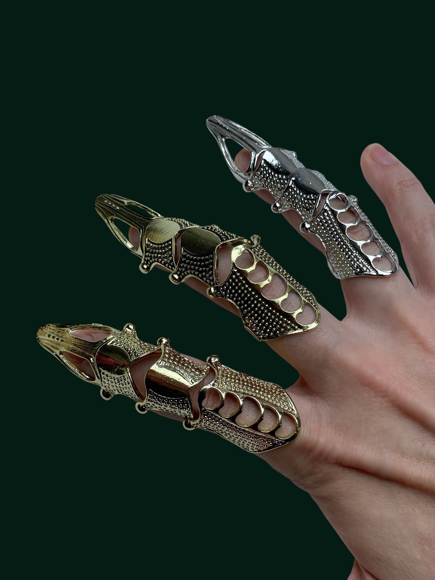 Dragon Finger Armor - Adjustable Claw Ring, Talon Jewelry for Cosplay, Halloween, LARP & Fantasy Costumes