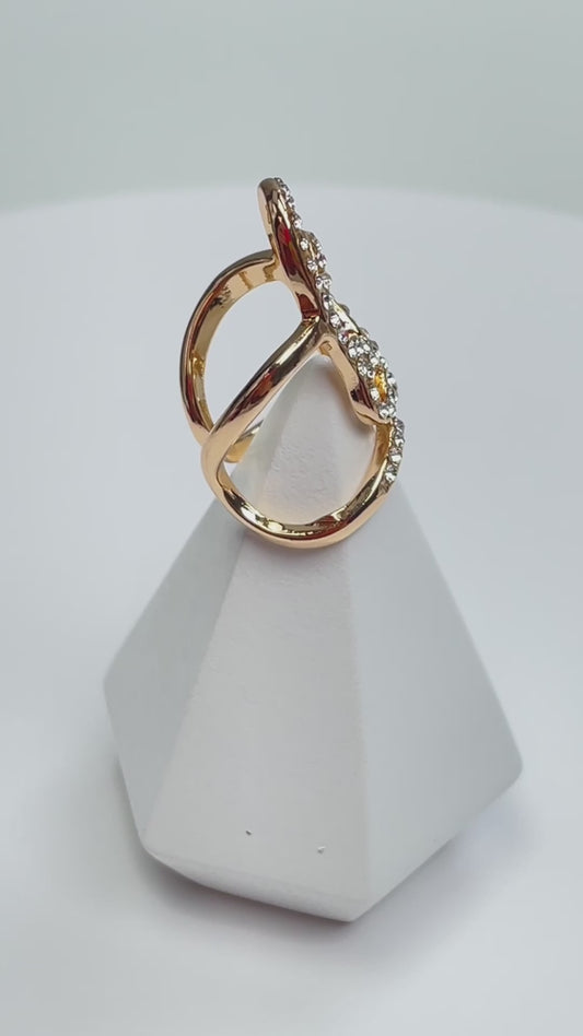 Crystal Fingertip Nail Ring - Adjustable Gold or Silver Armor Ring