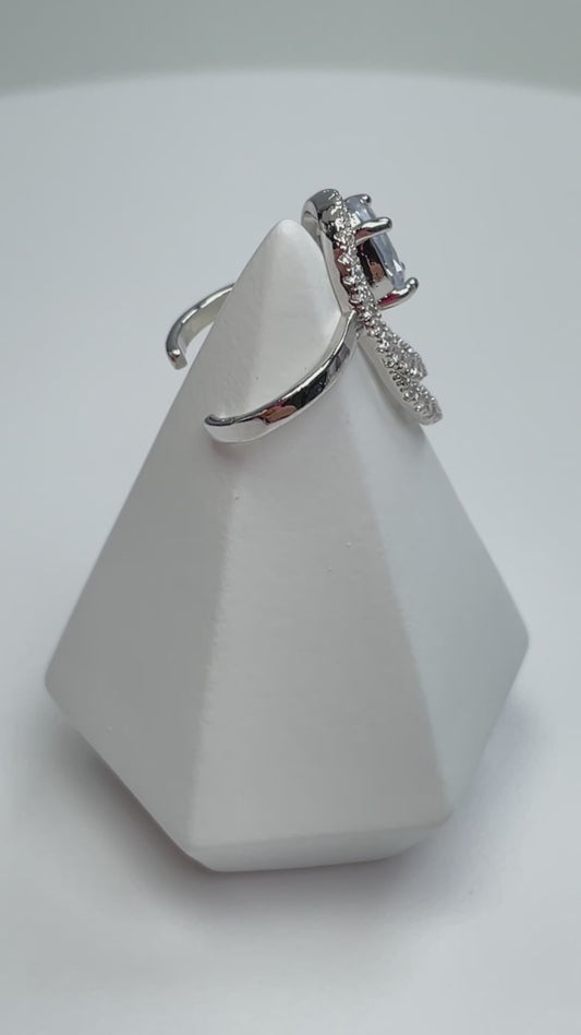 Crystal Fingertip Nail Ring - Adjustable Gold or Silver Statement Jewelry